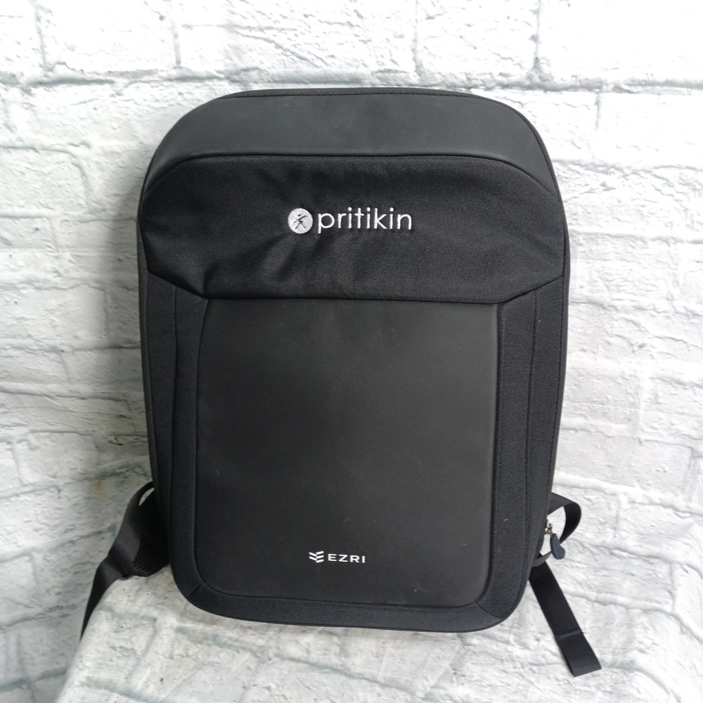 Ezri Pritikin Black Laptop Backpack USB Charging Port Commuter Bag   s10